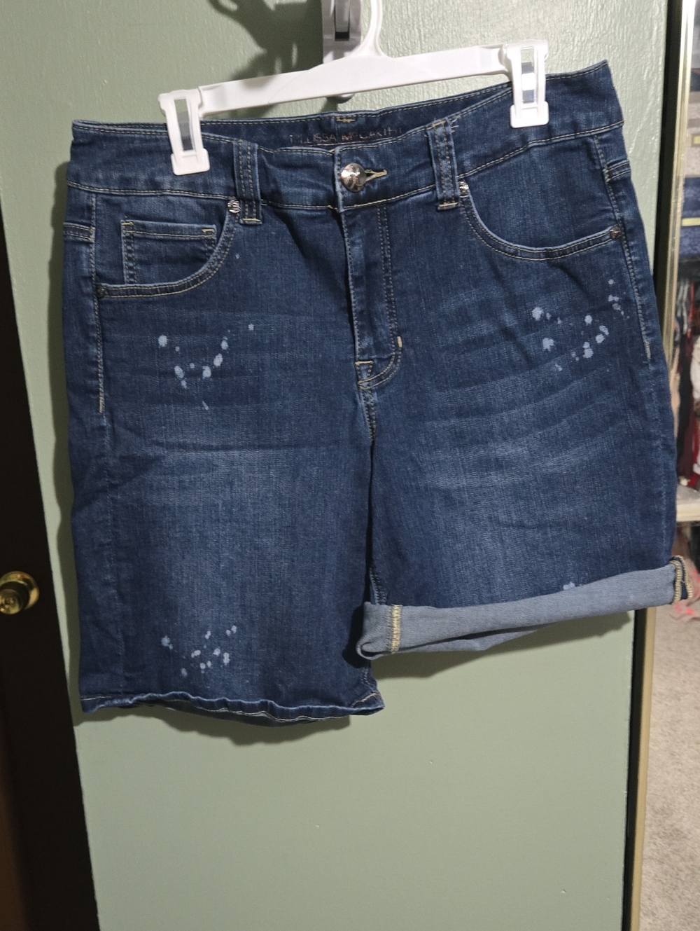 Melissa McCarthy Seven7 Dark Blue Denim Jean Shorts